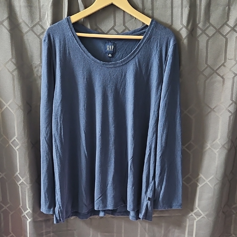 GAP Women's Deep Blue Long Sleeve Tee Size XXL
